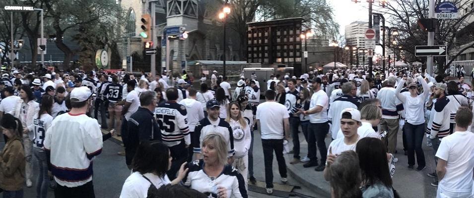 In the coming weeks, Winnipeg’s downtown will be hit by a whiteout, this one of the welcome variety. With the Winnipeg Jets securing their place in this year’s Stanley Cup playoffs, it’s time for the traditional downtown street parties to begin.