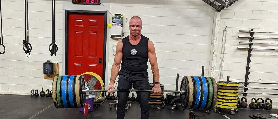 David Stott working out at ShopGym in Niverville.