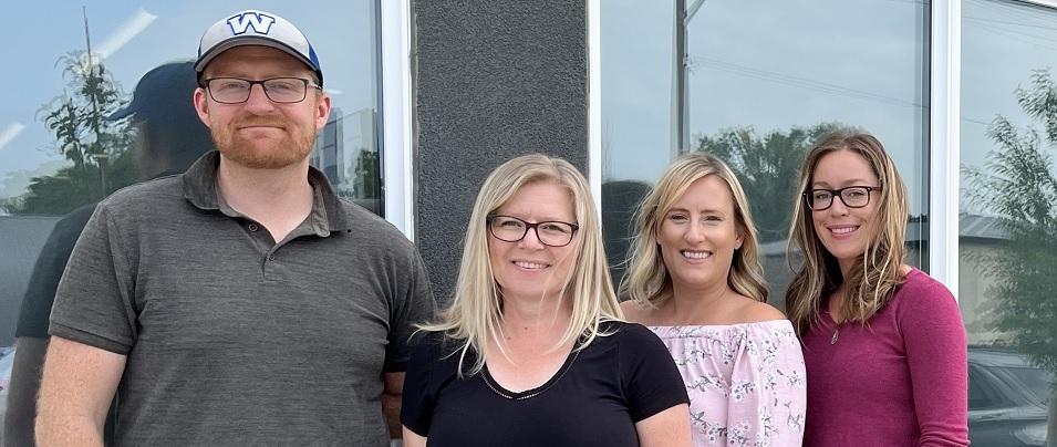 Niverville Helping Hands board members: Dan Macloskie, Phyllis Ens, Alexandra Rezansoff, and Larissa Sandulak. Missing: Sjana Fehr.