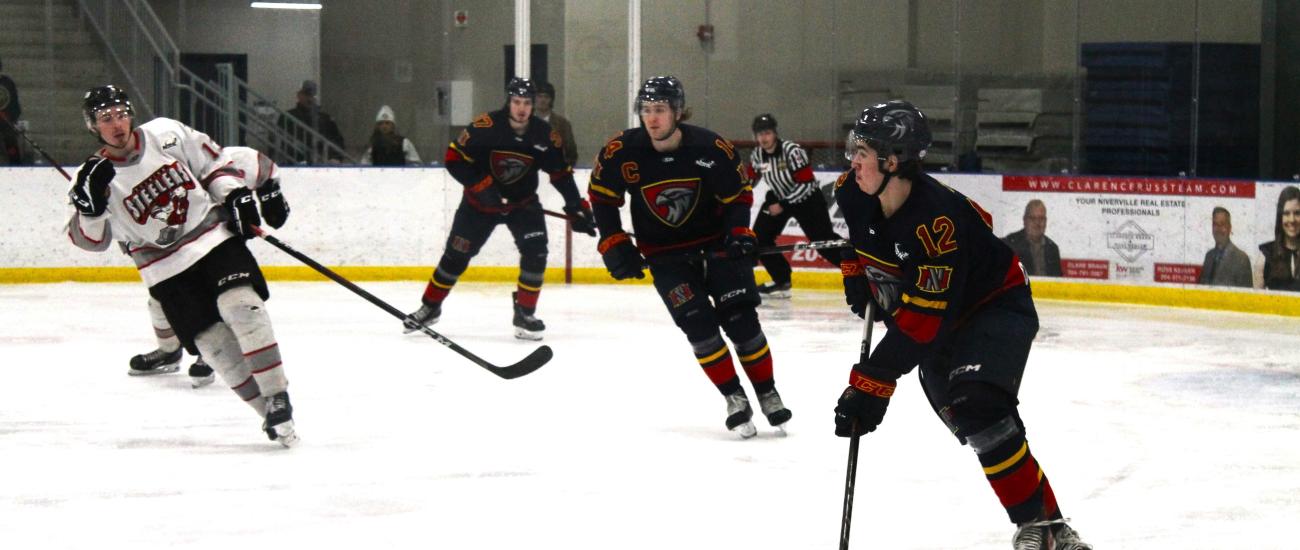The Niverville Nighthawks fell on Wednesday evening at the CRRC to the Selkirk Steelers by a 4–1 score.