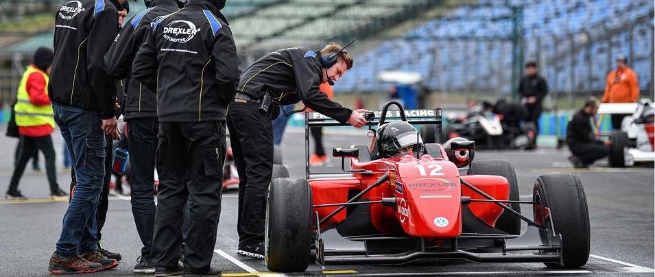 David Richert in his car, just before his winning run at the Hungaroring in Budabest, Hungary.