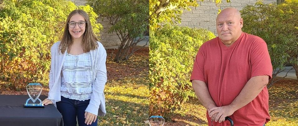 Zoe Bardal and Barry Piasta of Niverville were honoured in late September by enVision Community Living.