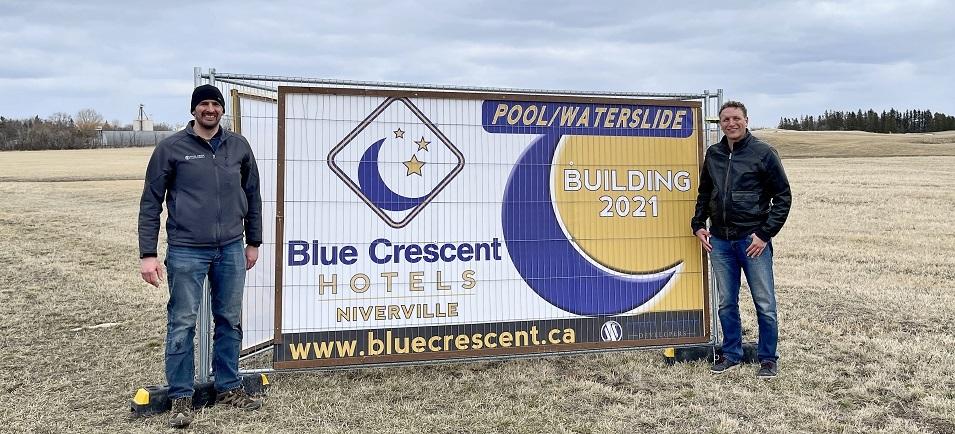 Andrew Rempel of Steel Creek Developers with local developer Ray Dowse at the site of the new hotel.