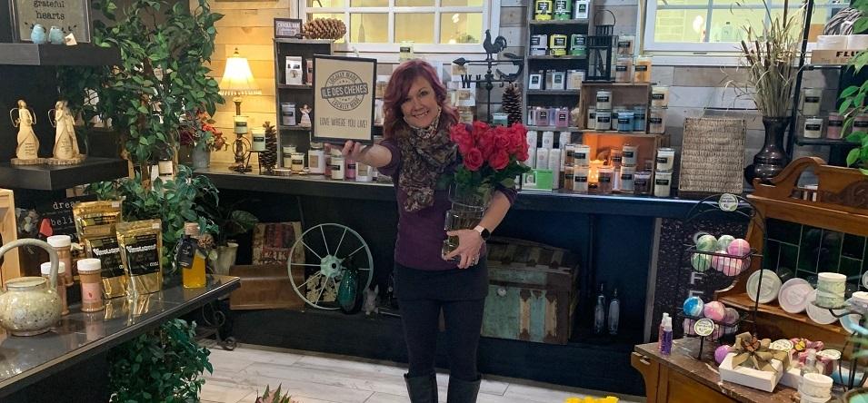 Branda Chaput, owner of Fleuriste XO Flowers and Gifts in Île-des-Chênes.