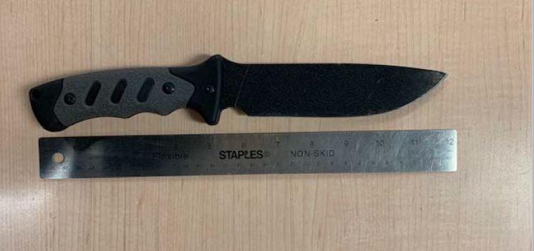The knife used in the robbery on October 18.