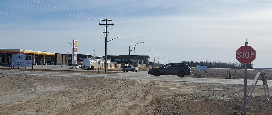 The intersection at the corner of Main Street and Krahn Road in Niverville.