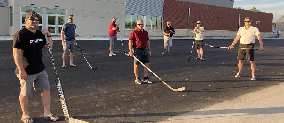 Niverville Steering Committee: Bryan Trottier, Kevin Lansard, Jeremy Braun, Scott Wallace, Clarence Braun, Carl Fast, and Raymond Dowse.