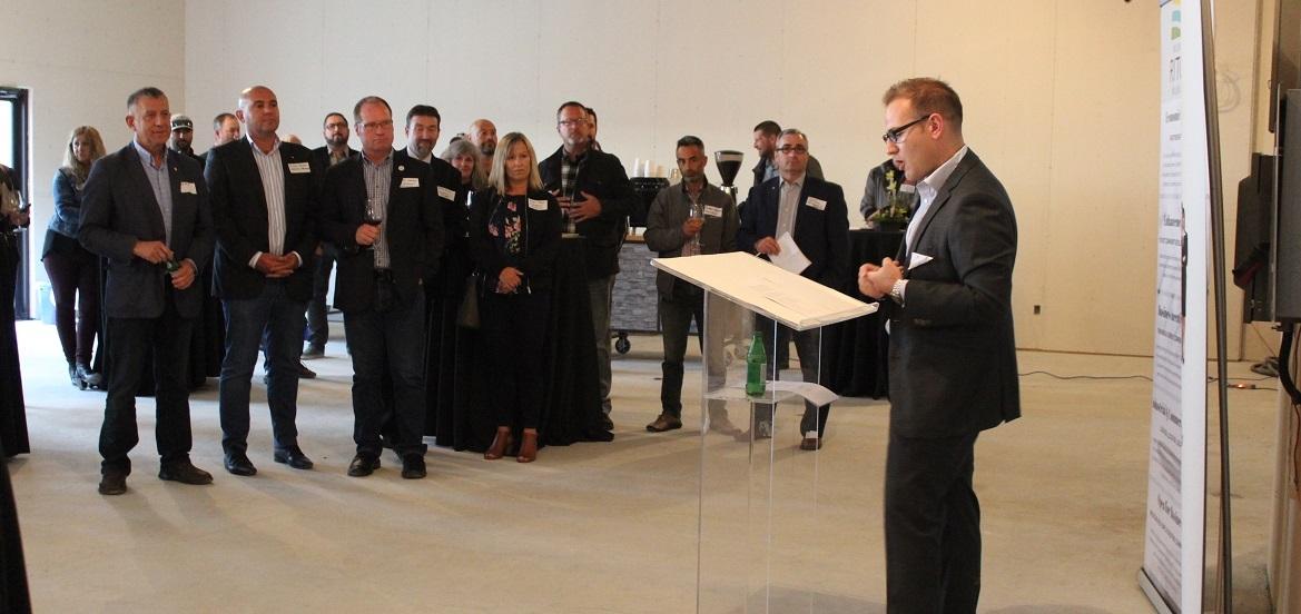 Ritchot Mayor Chris Ewen addresses business owners, prospective investors, and residents of Ritchot.