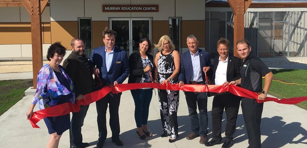 Dignitaries gather for the opening of the new Murray Education Centre.