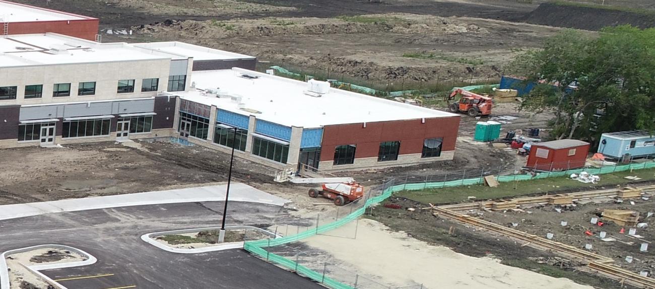 The new childcare center at the Niverville High School is nearing completion.