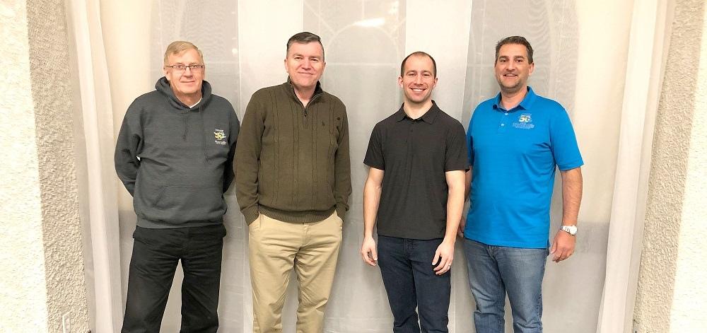 Councillor John Funk, Mayor Myron Dyck, Engineer-in-Training Daniel Wiebe, and Councillor Nathan Dueck.