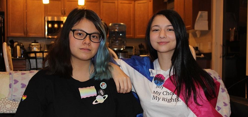 Sarah Salter and Laura Guenette from Niverville High School.