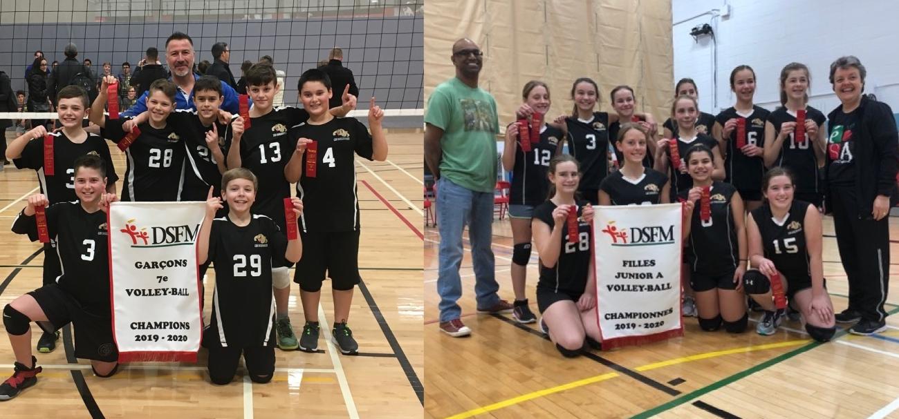 The Grade Six Boys and Grade Eight Girls team from École Sainte-Agathe.