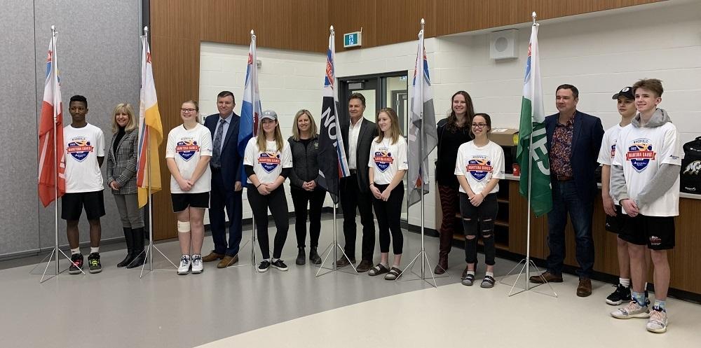 Young and old gather at Niverville High School to announce the 2022 Manitoba Winter Games.