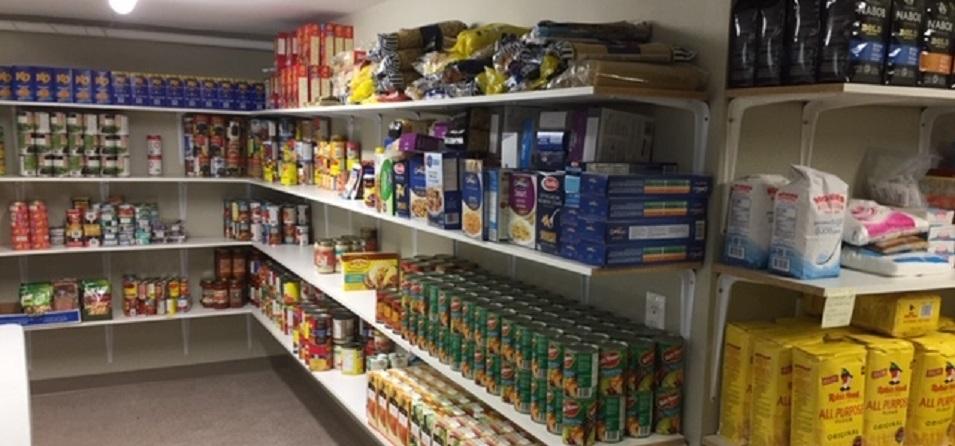 The fully stocked Helping Hands pantry.