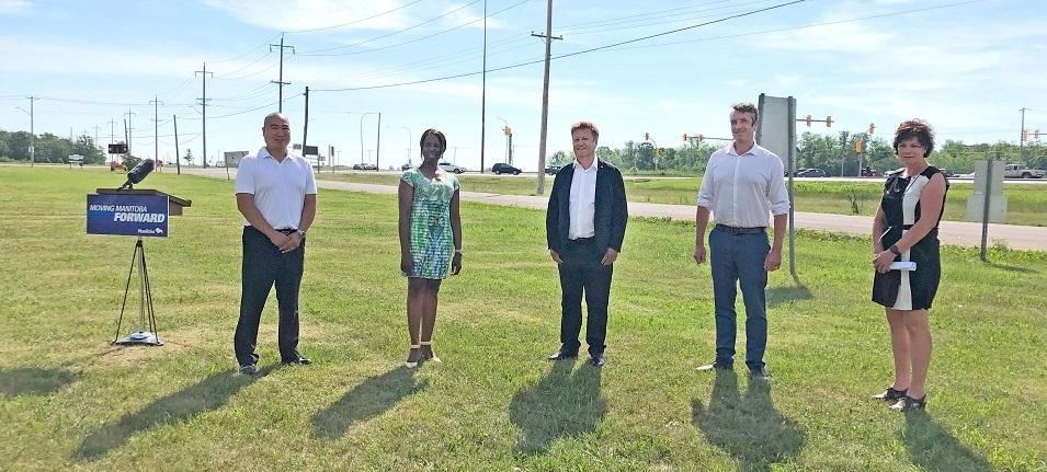 Government MLAs announce construction of new interchange at St. Mary's Road/South Perimeter.