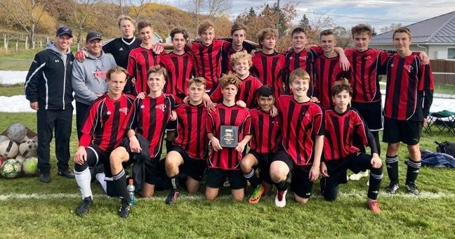 Niverville High School’s soccer team at Provincials in Minnedosa.