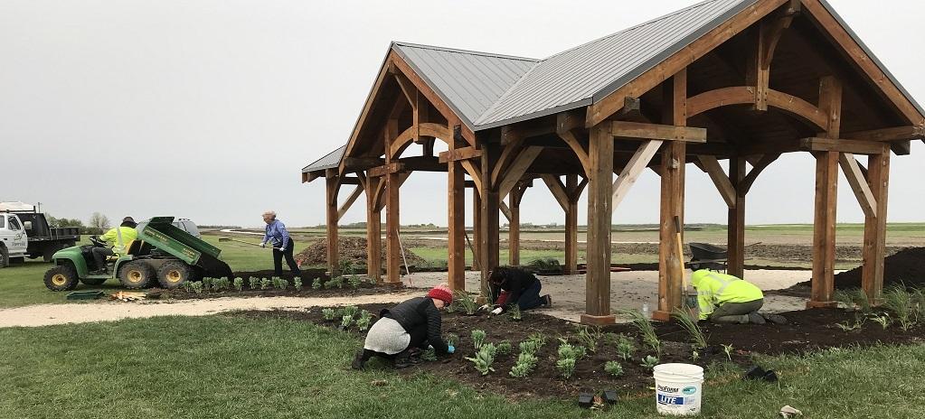 Local Communities in Bloom volunteers at work at Hespeler Park.