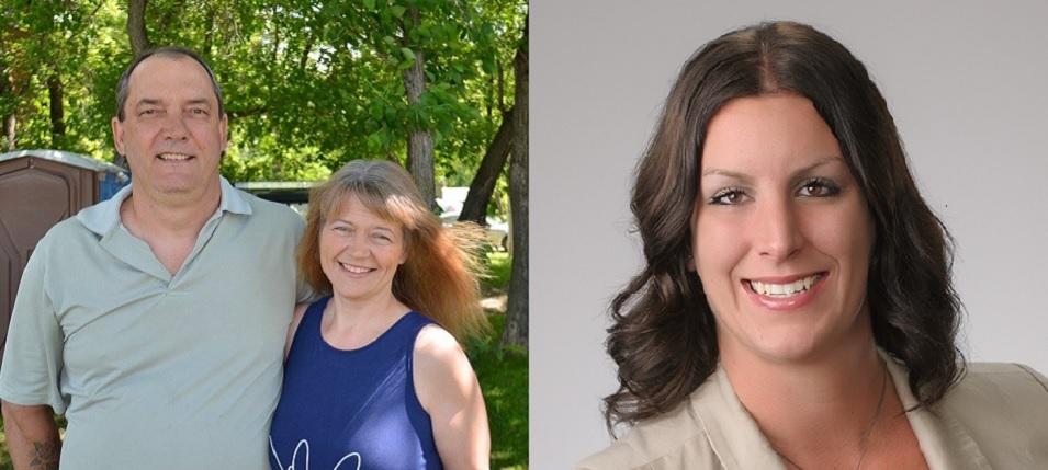 Ian and Kim Pfeiffer from St. Adolphe, and Katie Knebel from Niverville.