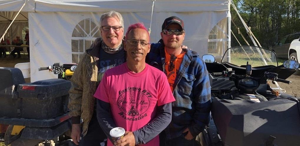 Brent Richards, Donald Eidse, and Chris Richards at Ride for Mom 2019. Brent and his son Chris raised $4100 between them for CancerCare Manitoba.
