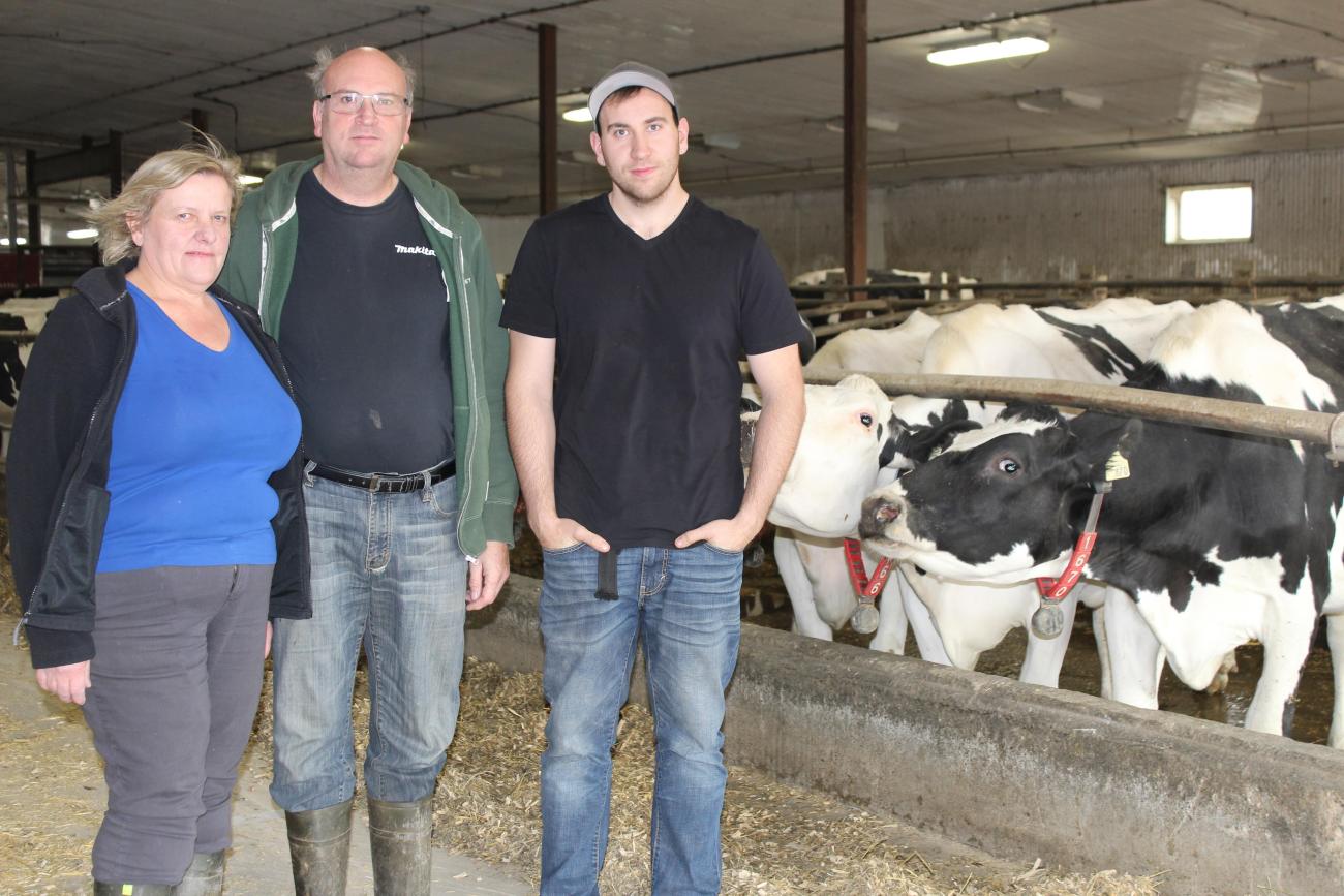 Liz, David, and Jake Stephens of Trehane Holsteins.