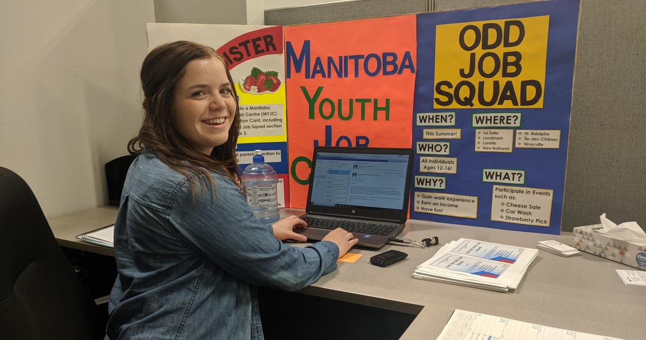 Rebekah Stevenson at the Youth Job Centre in Niverville.