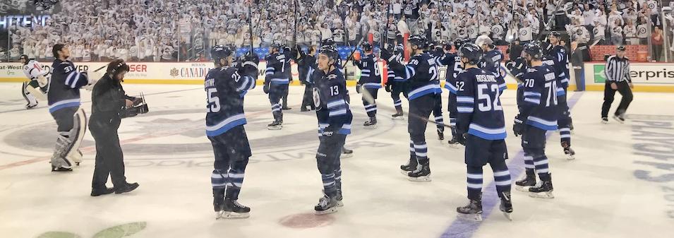 The Jets salute their fans at a home playoff game