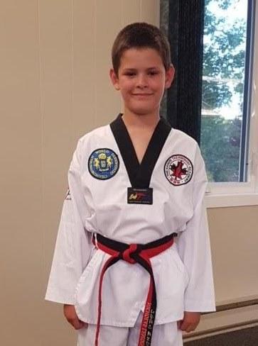 Nicholas Lemoine has been learning taekwondo for two years.