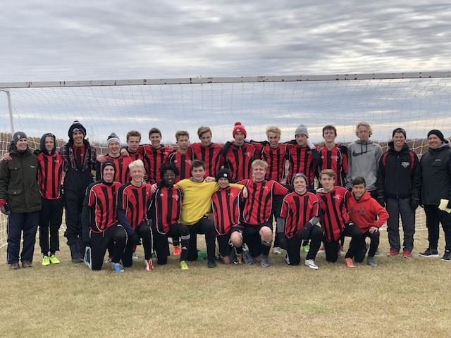 Martin Ward (coach), Ethan Tomlinson, Thomas Reimer, Ethan Christ, Marcus Harder, Matthew Dumaine, Adriano Cintrao, Dylan Peters, Andrew Nickel, Joel Dueck, Koleton Peters, Elijah Pastoor, Ryan Friesen, Dwayne Penner (coach), and Conrad Dueck (coach). Bottom: Nathan Rempel, Kress Schmidt, Dawite Krahn, Colin Kehler, Brendan Thompson, Josh Limpright, Stephen Dueck, Connor Davis, and Lance Olsen. Missing: Tyson Funk.