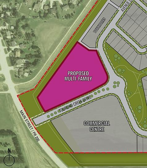 Map of Tourond Creek's commercial parcels