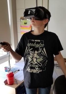 Hunter Reimer operating video-making gear provided by Samsung