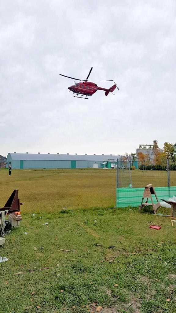 The STARS helicopter comes in for a landing