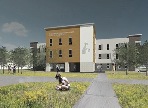 Rendering of new student residence at Providence