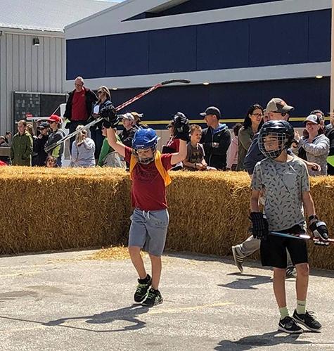 Ethan Maroni & Jordan Sinclair at the ball hockey tournament