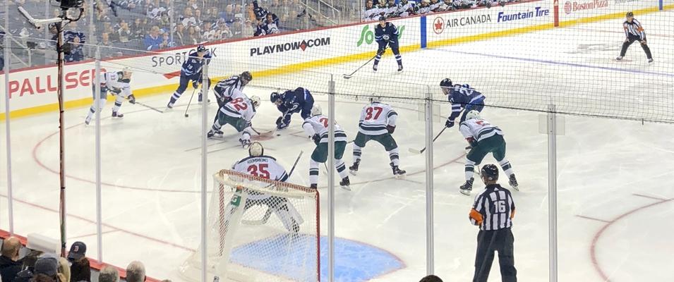 The Jets take a faceoff at Bell MTS Place