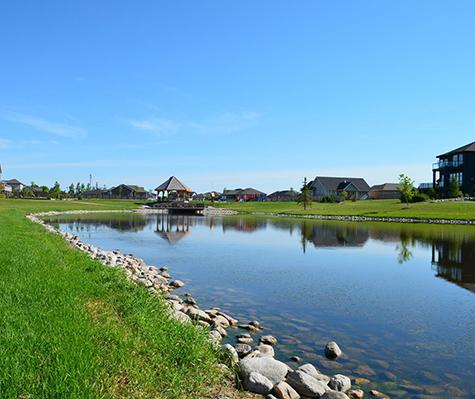 Currently, stones line the edges of the lakes in Fifth Avenue Estates