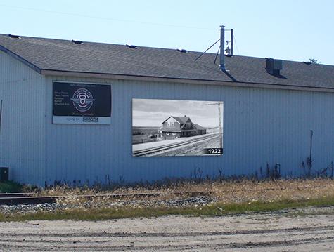 Newly installed historical signage