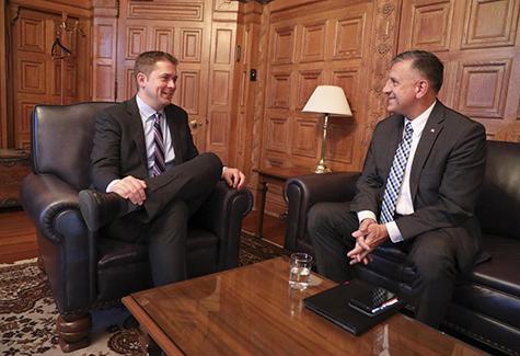 Ted Falk meets with Conservative leader Andrew Scheer