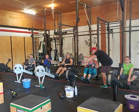 Hitting the rowing machines at Niverville's ShopGym