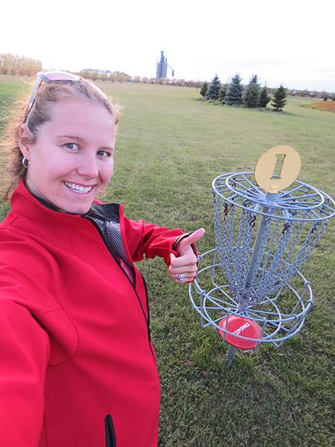 Chantel at the Ste. Agathe Parc/Cartier Park disc golf course