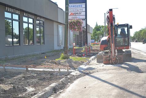 Sidewalks under construction in Niverville