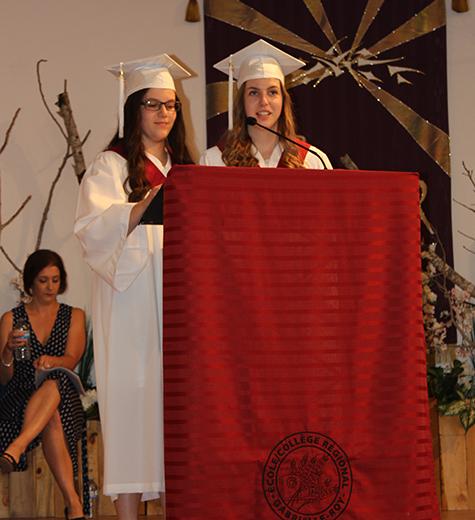 Danielle Desharnais and Andree Espenell, Gabrielle-Roy valedictorians