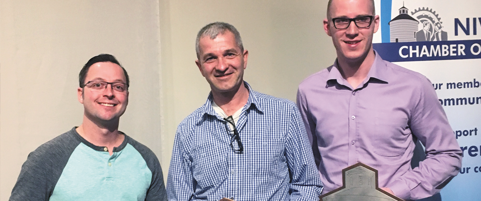 Chamber Award winners Leon Desmarais, Ferd Klassen, and John Schmitke