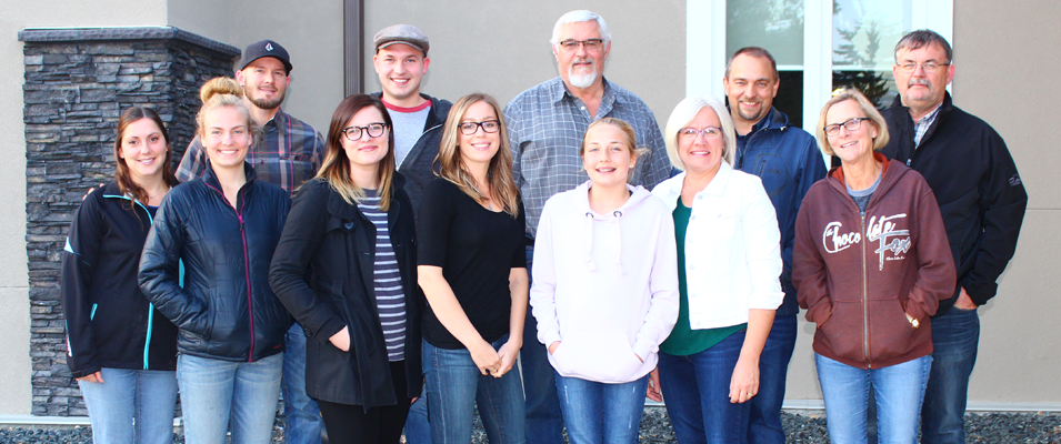 Meagan May, Erica Kehler, Gord May, Sabrina Falk, Matt Falk, Larissa Sandulak, Gerald Loeppky, Alia Kehler, Elaine Kehler, Daryl Kehler, Emily Rempel, and Murray Rempel of the Open Doors Niverville committee