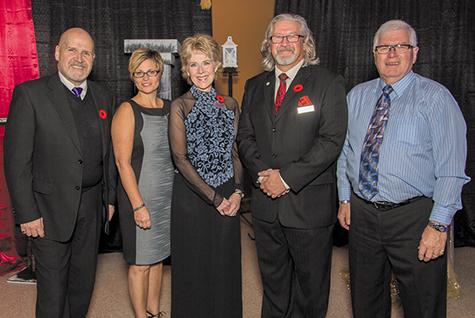 Heritage board members Jackie Ens and Nancy Finlayson, Heritage Centre CEO Steve Neufeld, and board member Terry Carruthers at the 2016 fundraising gala