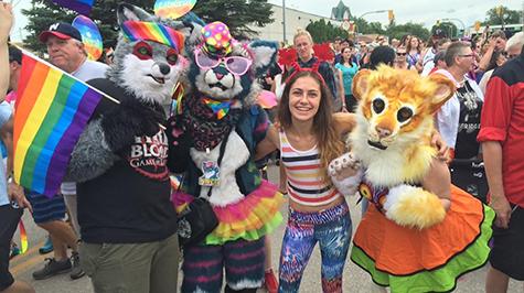 Danae Ruchkall attending Steinbach Pride this summer