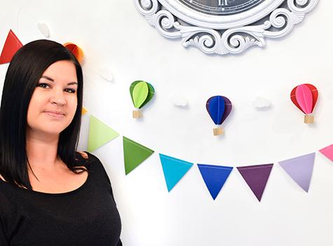 Erin Wiebe alongside her creations