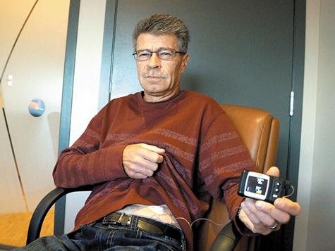 Mitch Beauchemin with his insulin pump