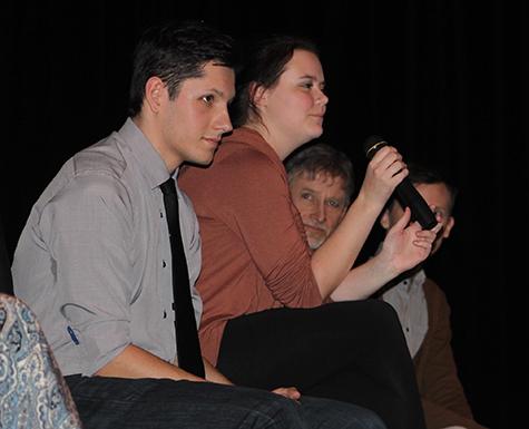 The cast answers questions after the show