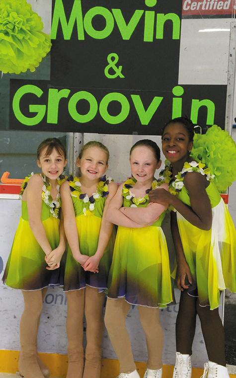 Zoe Bardal, Willa Dowse, Elizabeth Huddleston, and Miqaela Olatundun of the Star Synchro Team.